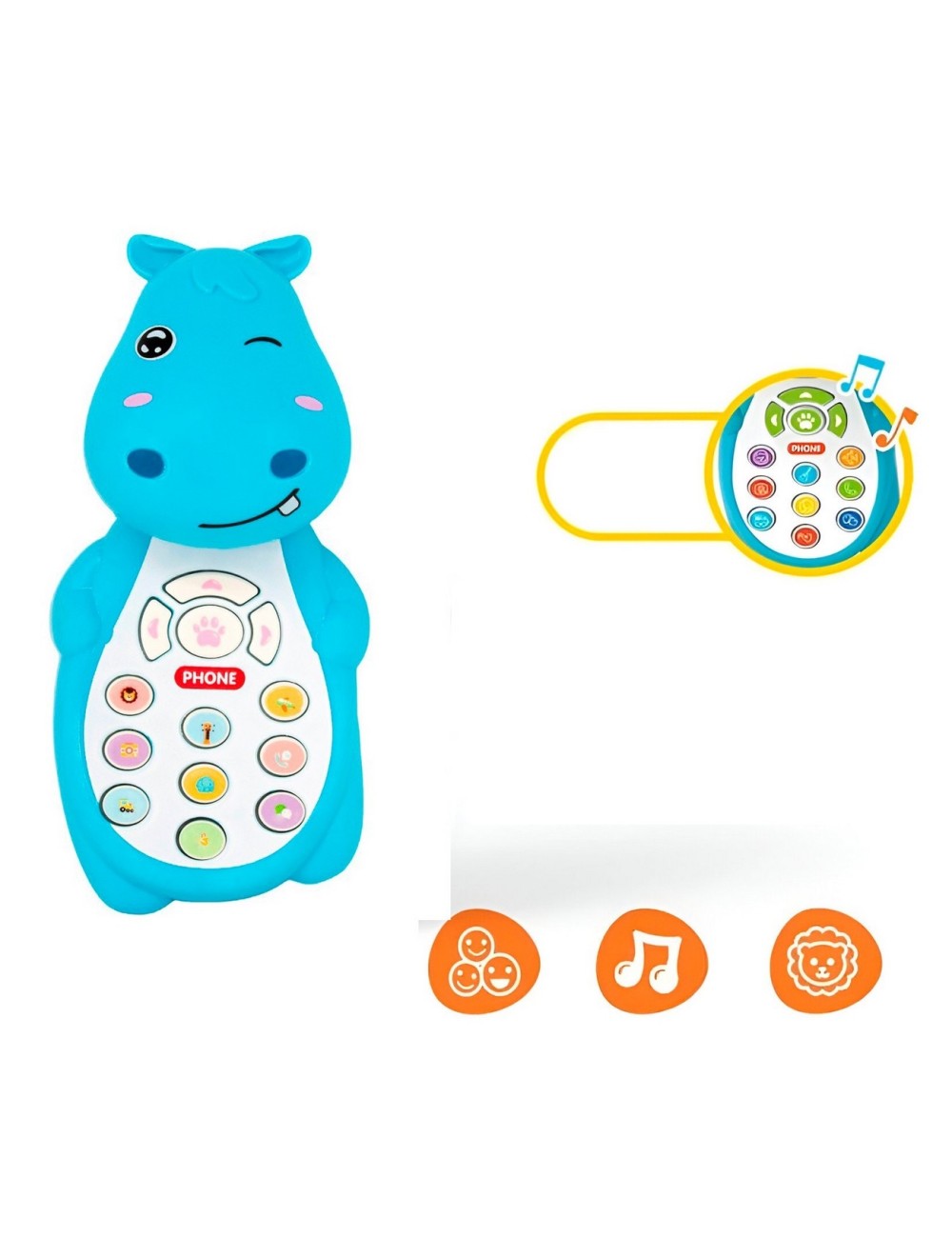 Teléfono Celular Juguete Musical Hipopotamo Bebe + Bateria