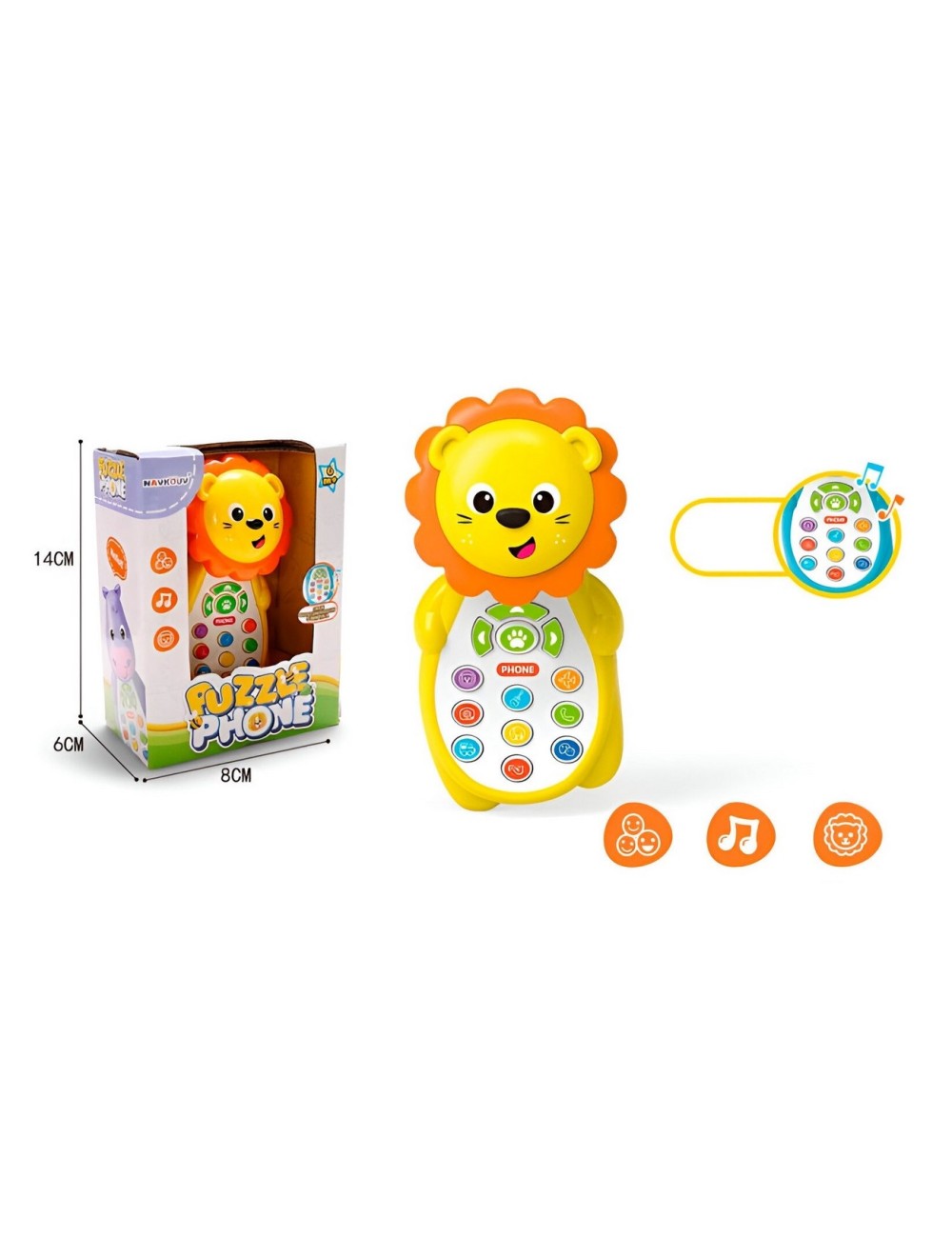 Teléfono Celular Juguete Musical Leon Bebe Niño + Baterias