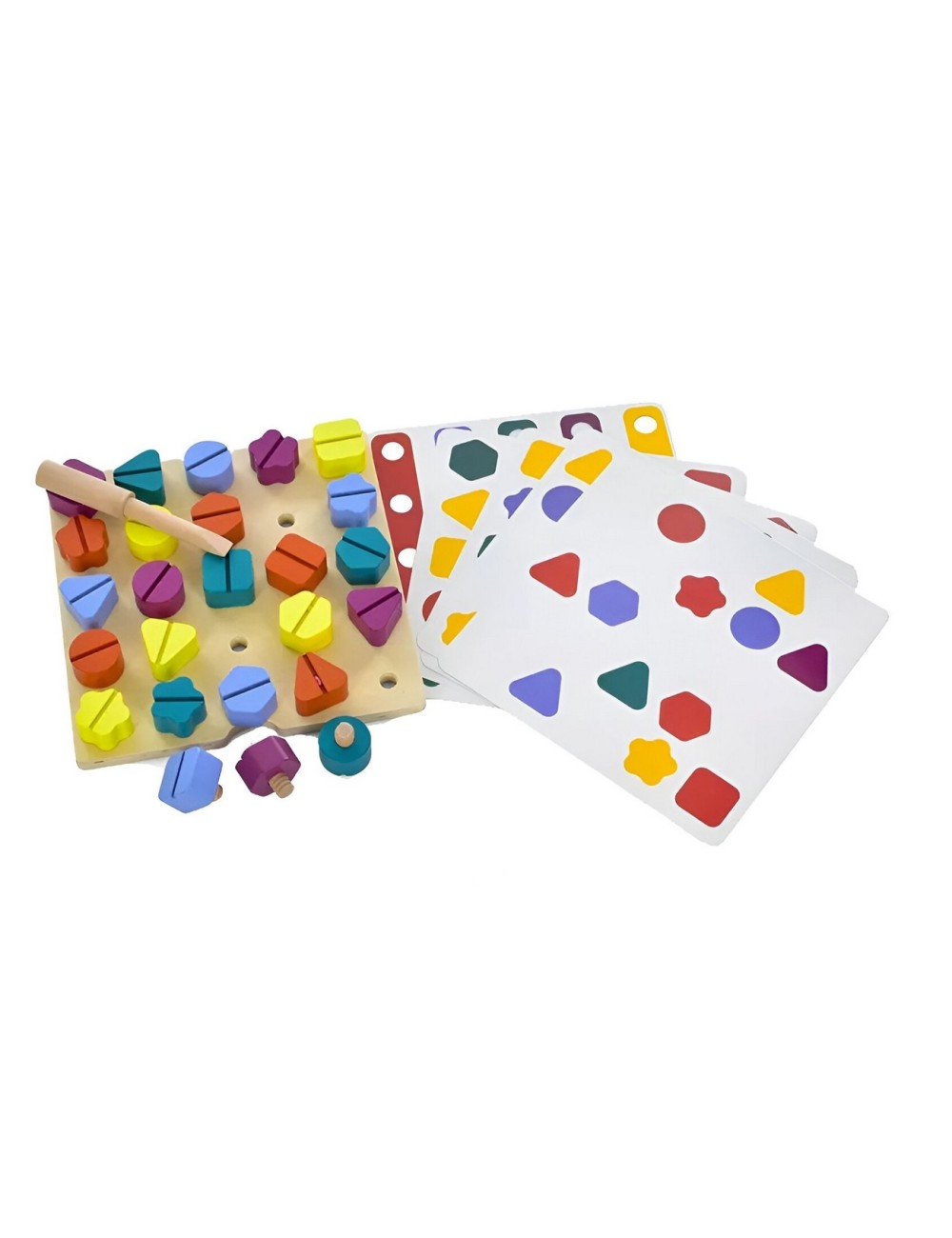 Juego De Mesa Enrosque Encaje Figuras Geometricas Desarrollo