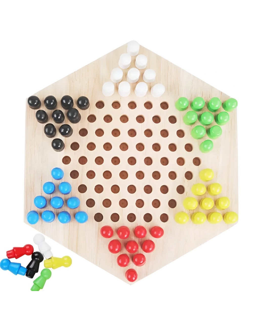Juego Madera De Mesa Damas Chinas 6 Jugadores Checkers Game