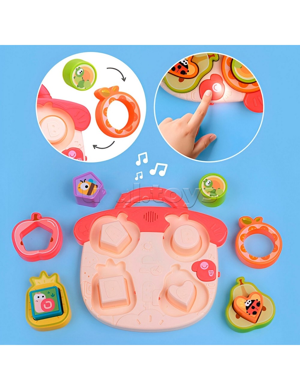 Juguete Encastre Figuras Colores Frutas Sonido + Baterias