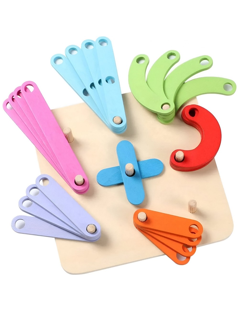 Tablero Geométrico Montessori De Madera Para Niños Figuras