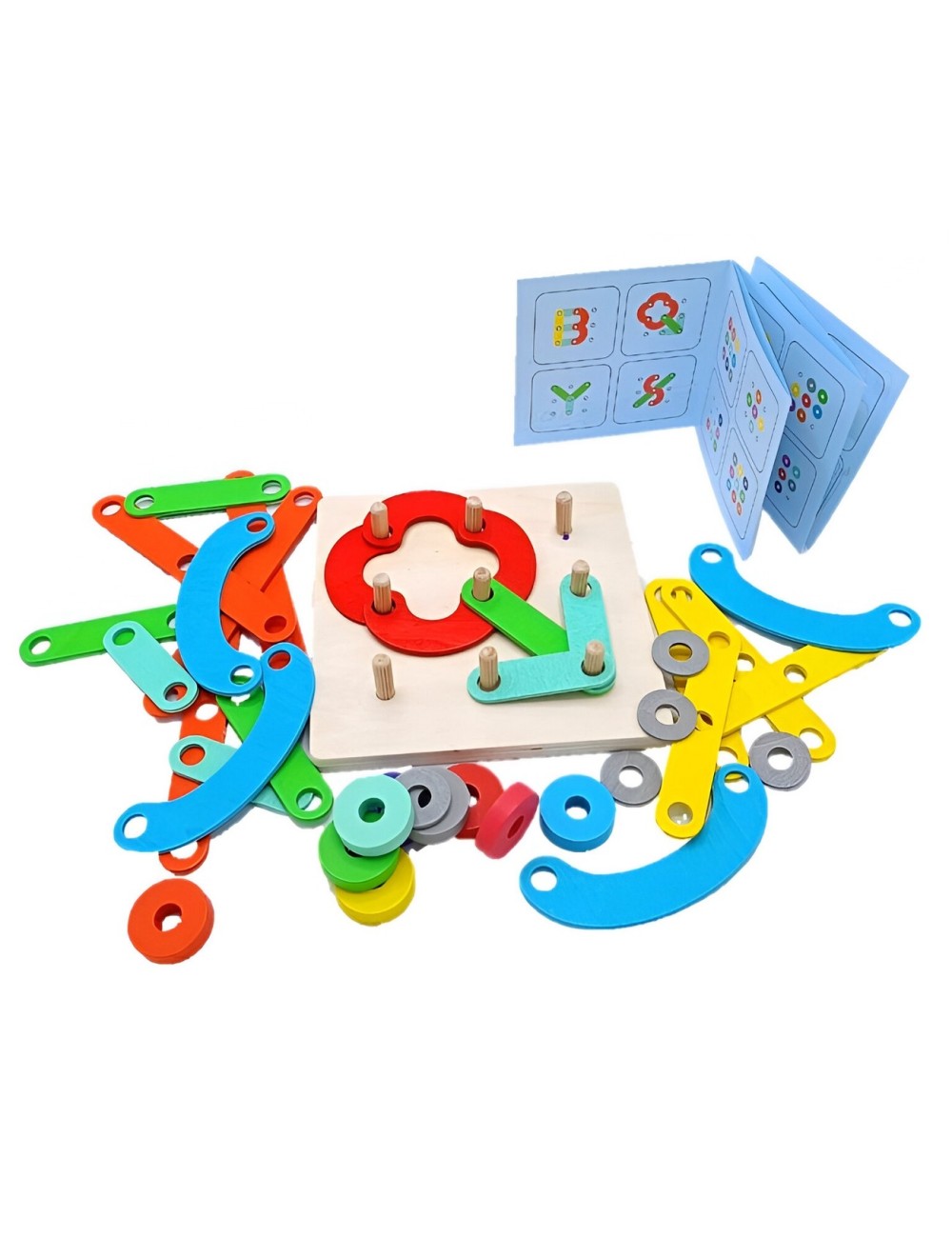 Tablero Geométrico Montessori De Madera Para Niños Figuras