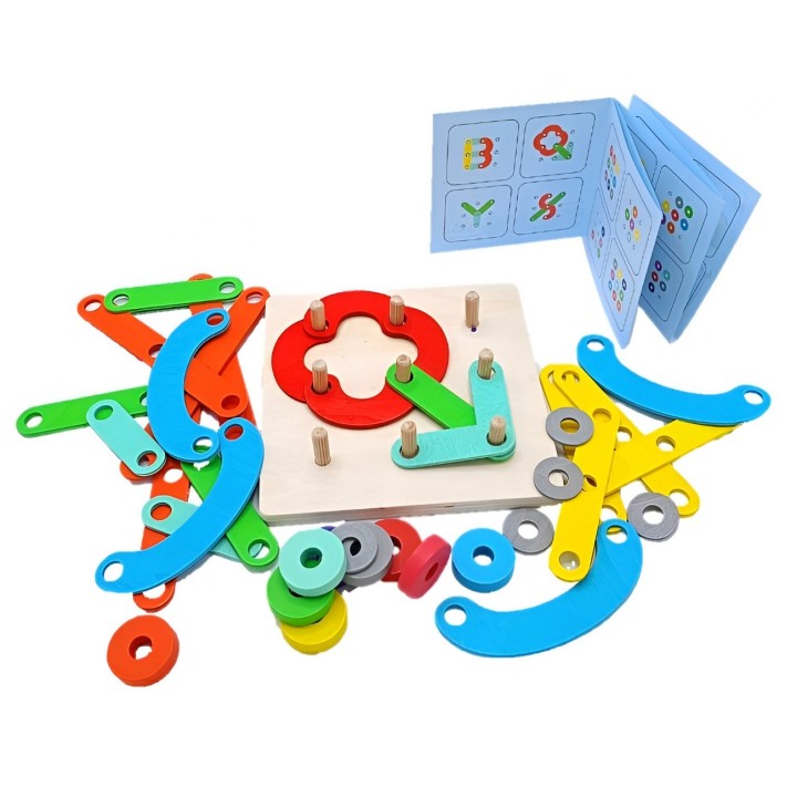 Tablero Geométrico Montessori De Madera Para Niños Figuras
