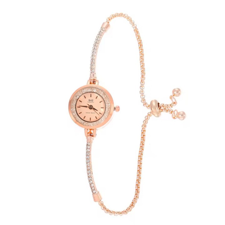 Reloj Q&q Qyq Murano Elegante Star Diamond Mujer +estuche