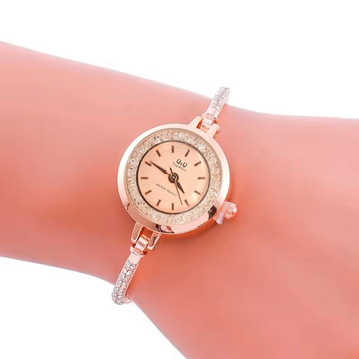 Reloj Q&q Qyq Murano Elegante Star Diamond Mujer +estuche