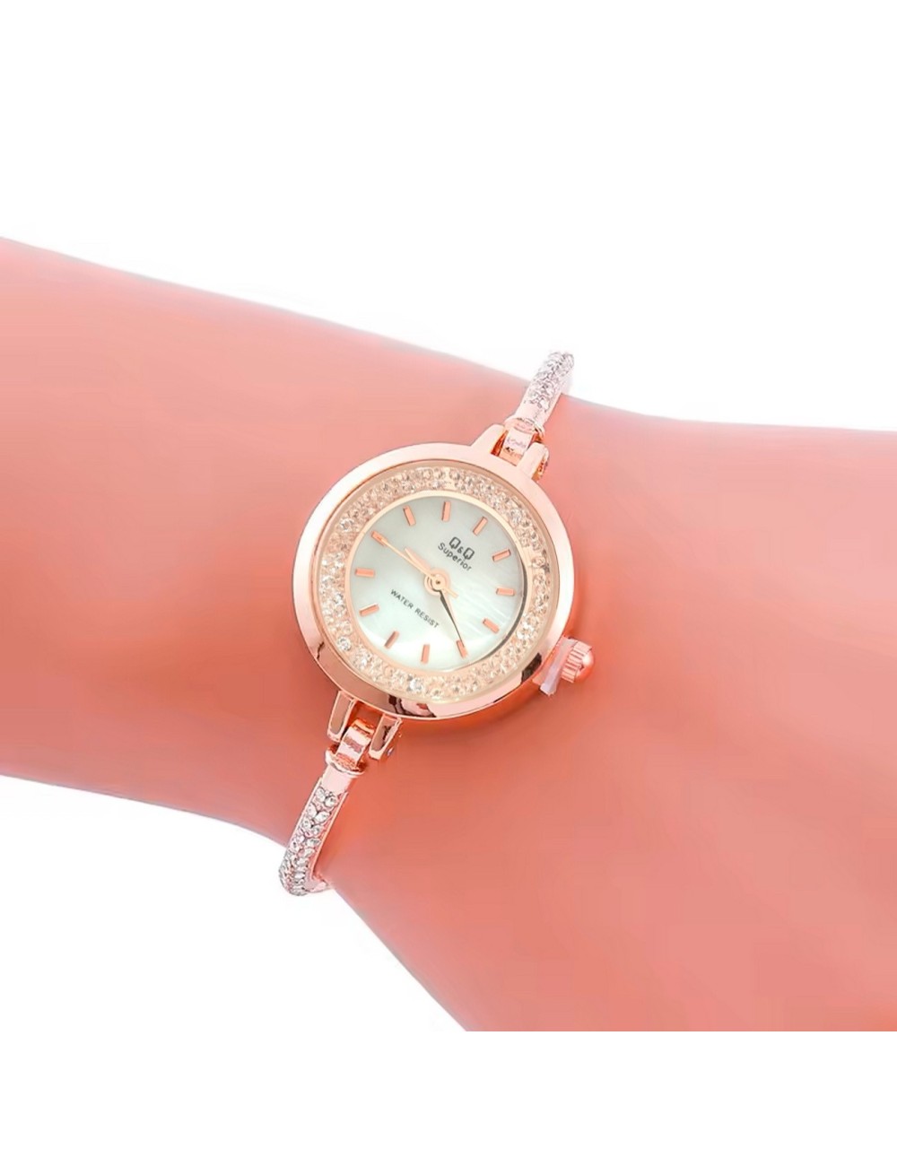 Reloj Q&q Qyq Murano Elegante Star Diamond Mujer +estuche