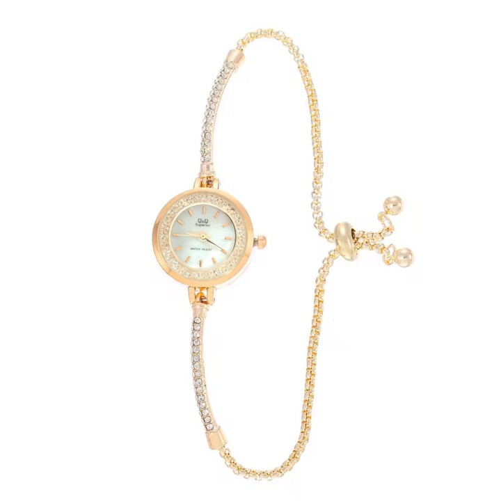 Reloj Q&q Qyq Murano Elegante Star Diamond Mujer +estuche
