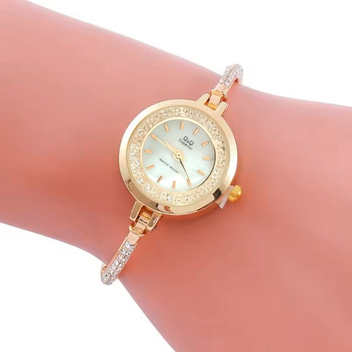 Reloj Q&q Qyq Murano Elegante Star Diamond Mujer +estuche