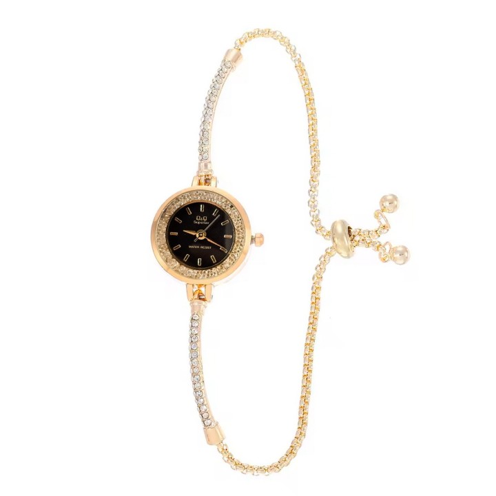 Reloj Q&q Qyq Murano Elegante Star Diamond Mujer +estuche