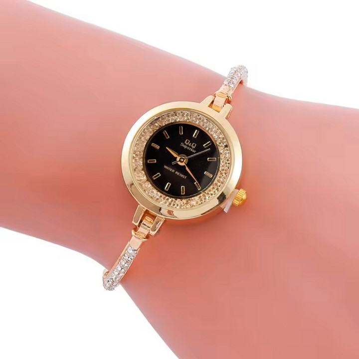 Reloj Q&q Qyq Murano Elegante Star Diamond Mujer +estuche