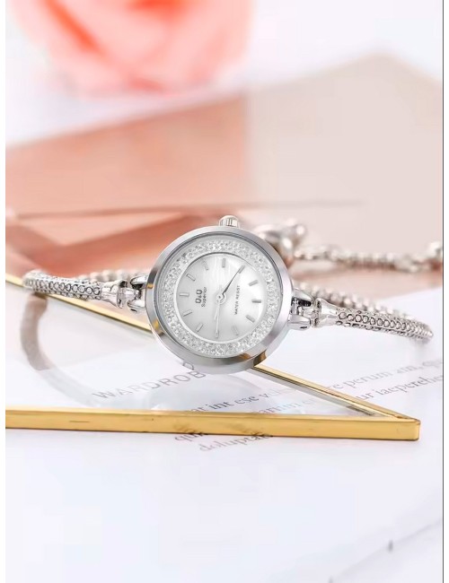 Reloj Q&q Qyq Murano Elegante Star Diamond Mujer +estuche