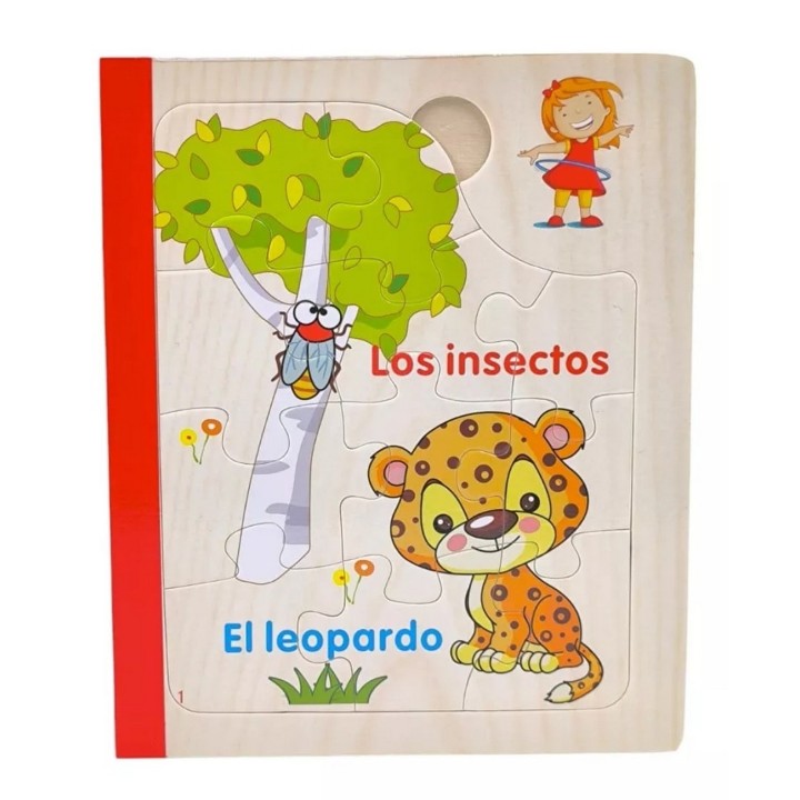 Libro Rompecabezas Animales Madera Juguete Aprendizaje Niños