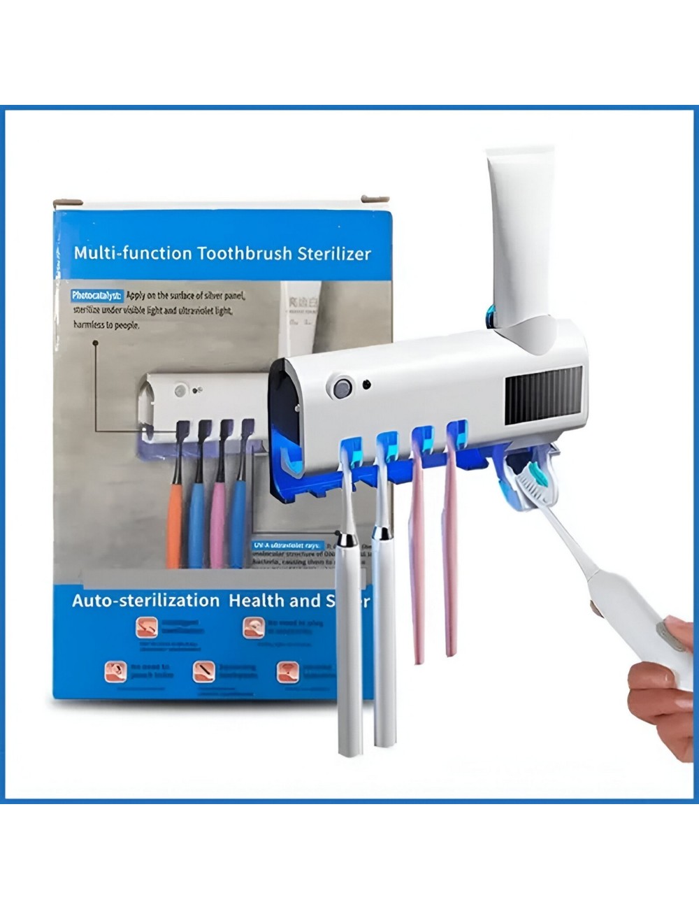 Dispensador Crema Dental+ Soporte Esterilizador De Cepillos