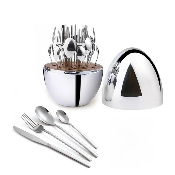 Juego De Cubiertos 24pcs Acero Inoxidable + Estuche Huevo