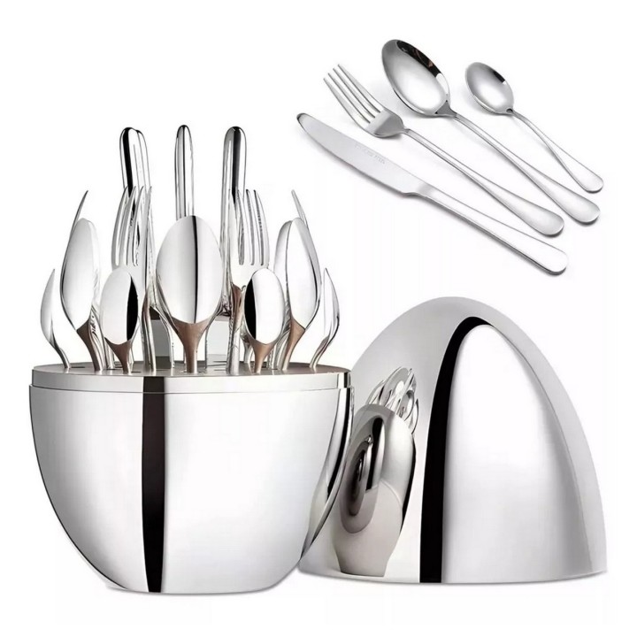 Juego De Cubiertos 24pcs Acero Inoxidable + Estuche Huevo