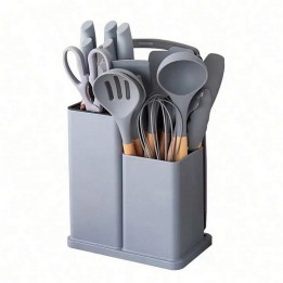 Set 19 Utensilios De Cocina En Silicona Con Tabla De Picar