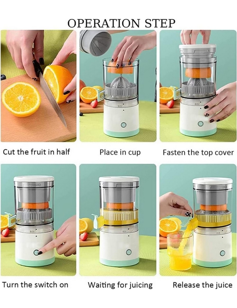 Exprimidor Extractor De Frutas Naranja Recargable Portatil