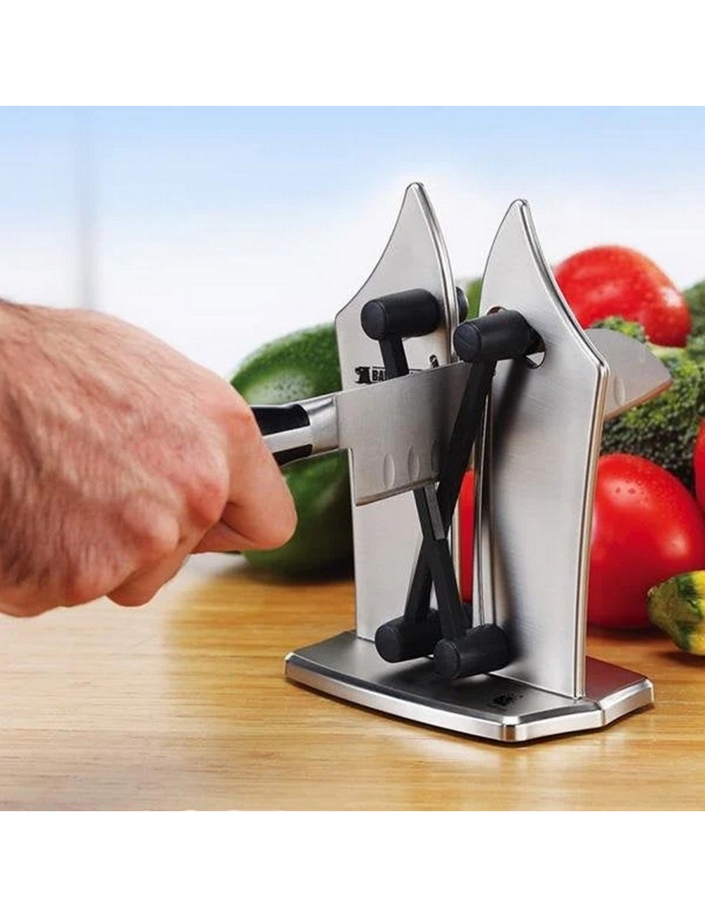 Afilador Cuchillos Manual Resorte Multiusos Portatil