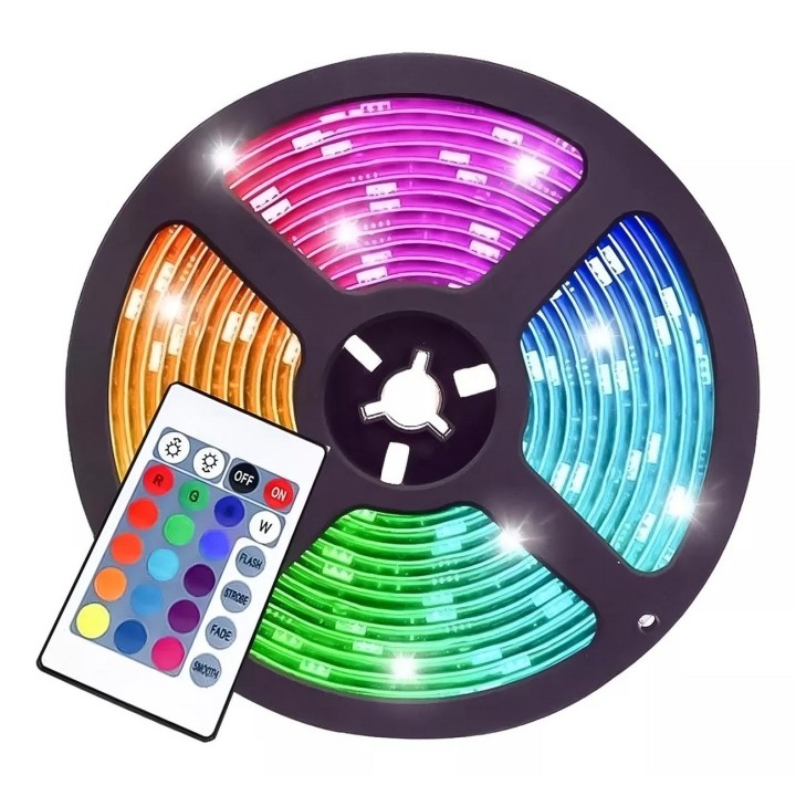 Luces De Tira Led 5mts Rgb Kit De Tira De Luz Con Control
