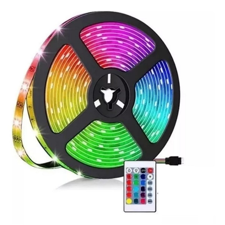 Luces De Tira Led 5mts Rgb Kit De Tira De Luz Con Control