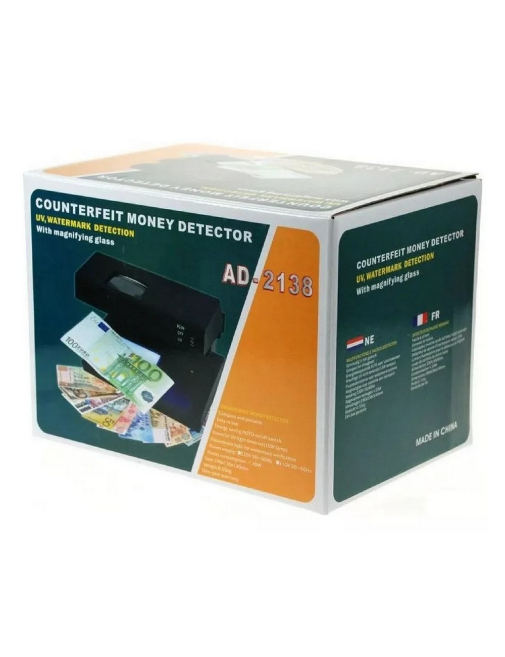 Probador Detector Billetes Falsos Luz Uv Y Lupa Ad-2138