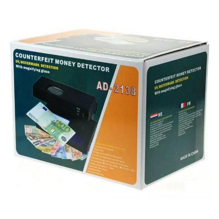 Probador Detector Billetes Falsos Luz Uv Y Lupa Ad-2138