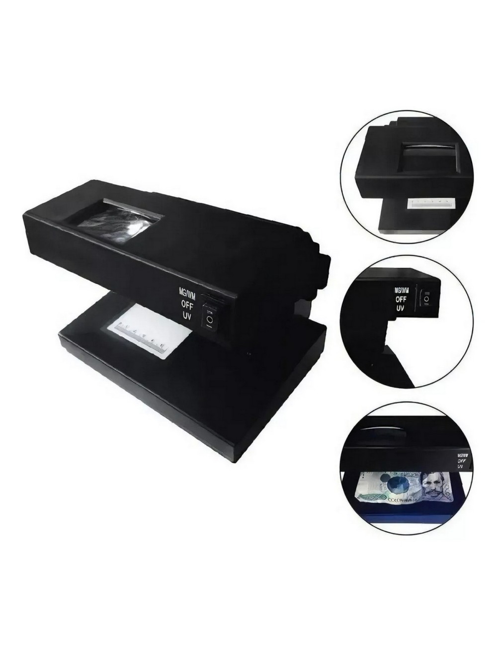 Probador Detector Billetes Falsos Luz Uv Y Lupa Ad-2138