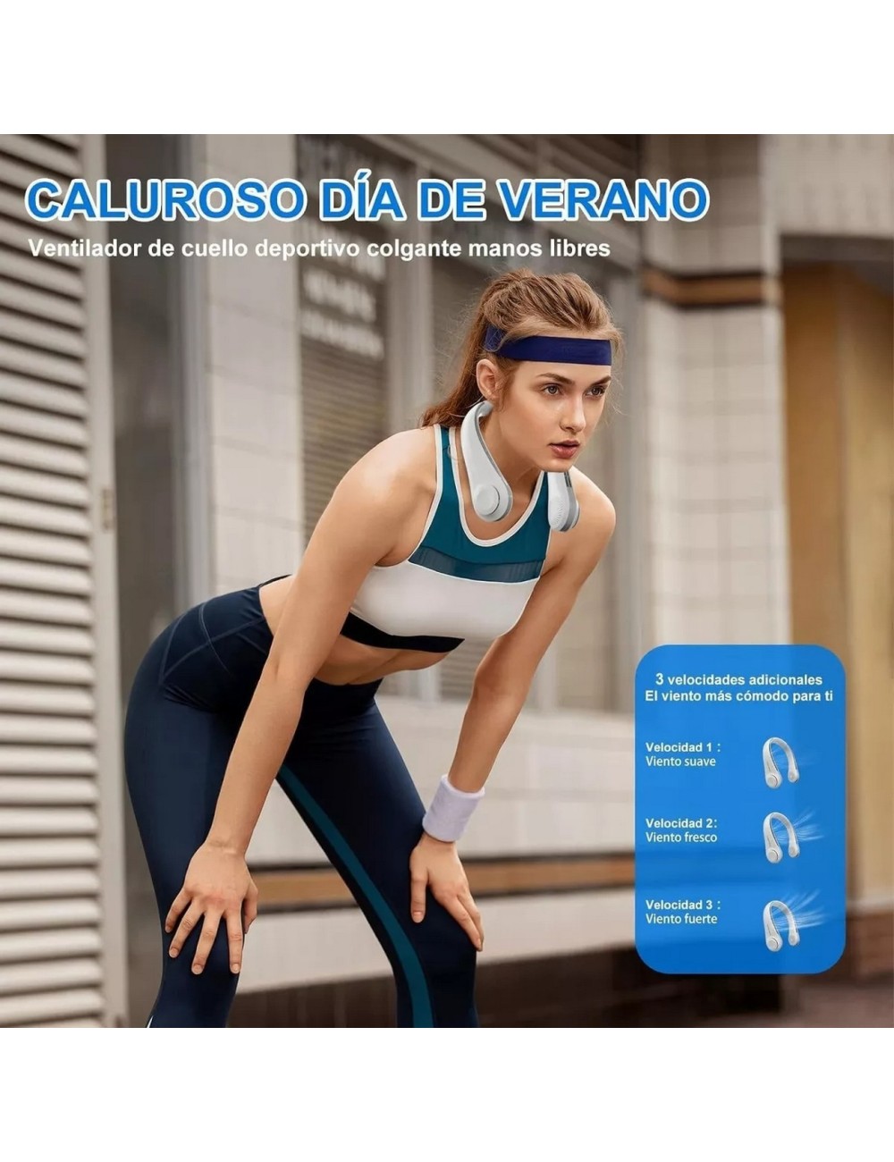 Ventilador Portatil De Cuello Recargable Personal Usb