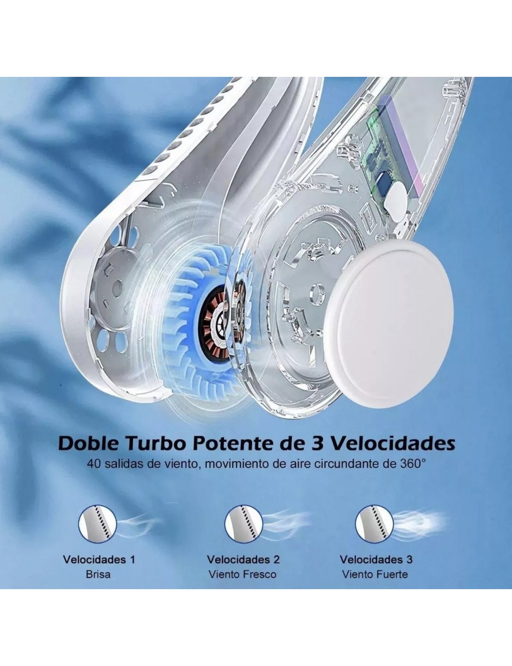 Ventilador Portatil De Cuello Recargable Personal Usb