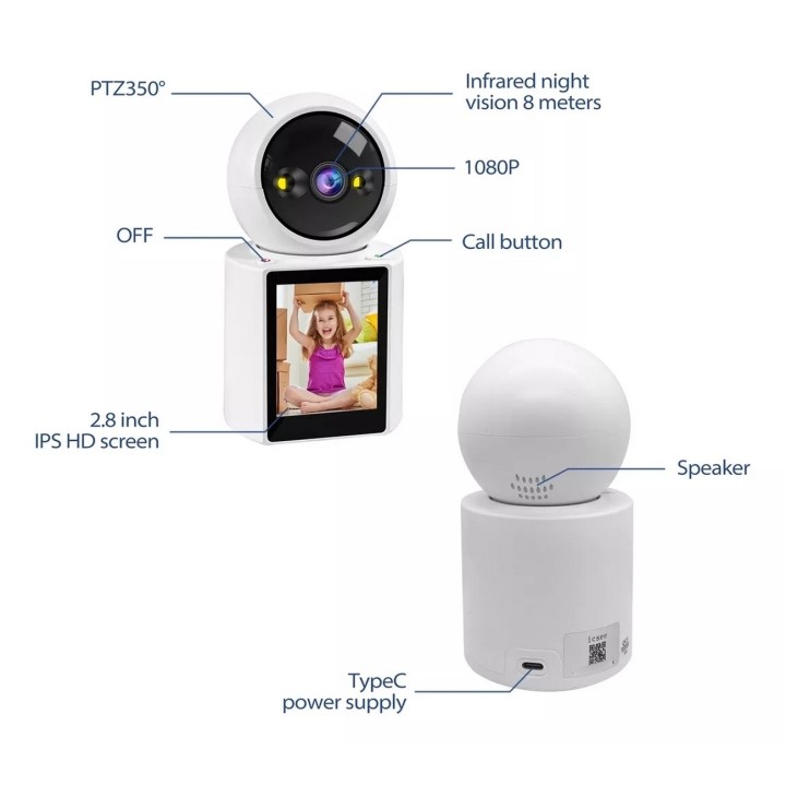 Camara De Seguridad Wifi Ip Videollamada Robotica Full Hd