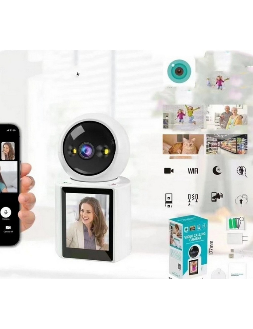 Camara De Seguridad Wifi Ip Videollamada Robotica Full Hd