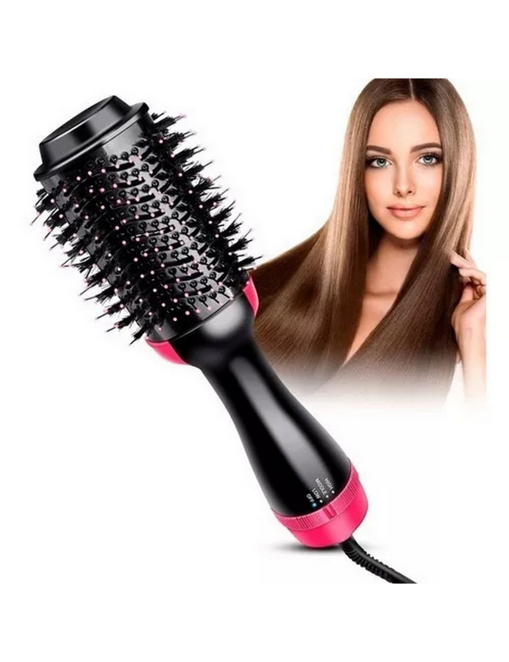 Cepillo Eléctrico Secador Voluminizador Alisador Lemman