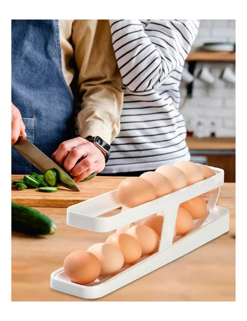 Organizador De Bandejas Dispensador Para Huevos
