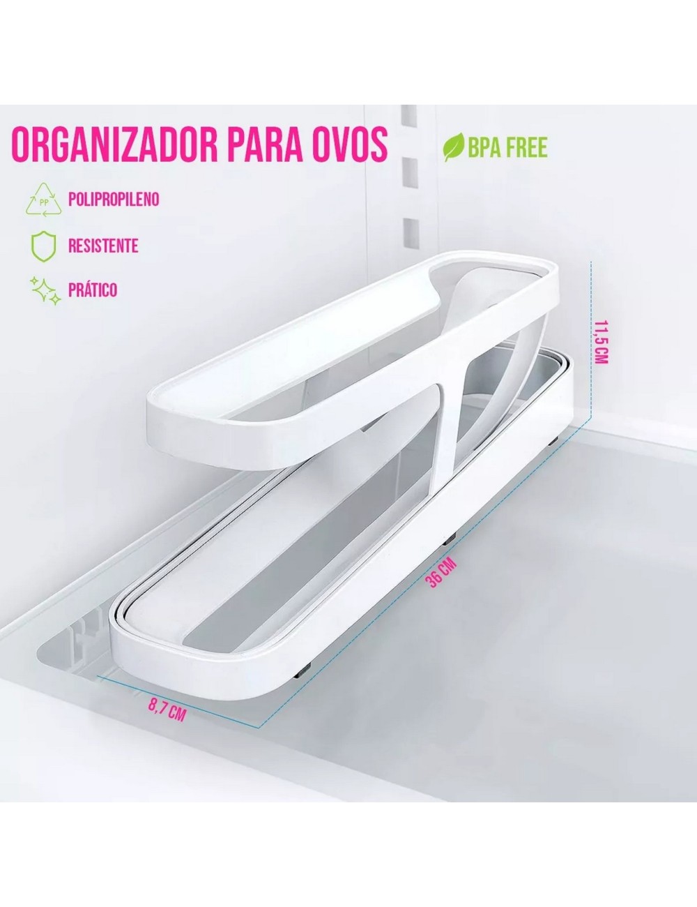 Organizador De Bandejas Dispensador Para Huevos