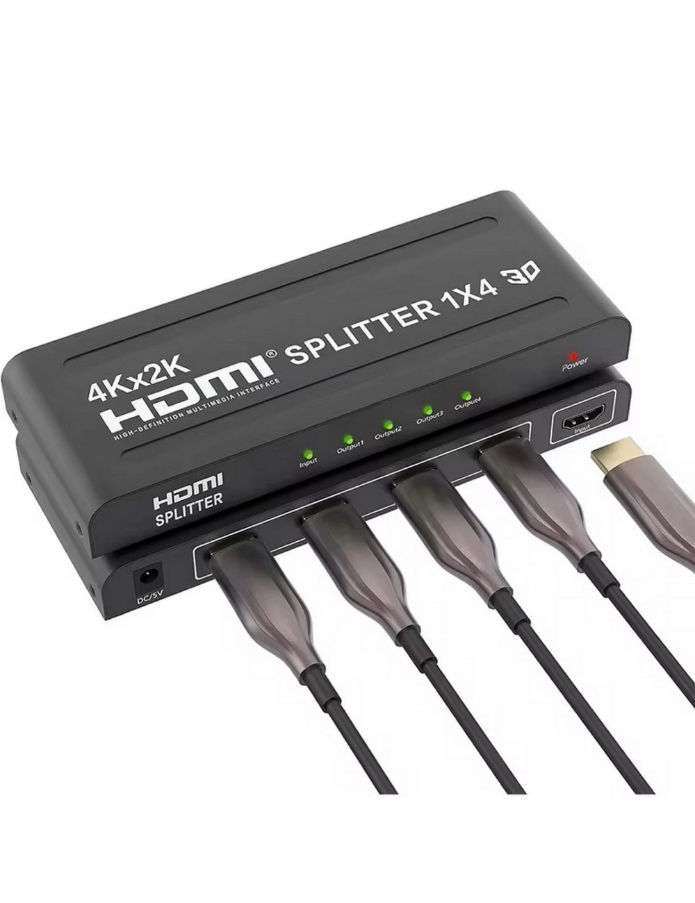Splitter Hdmi 1x4 4k Uhd 2k Full Hd 3d C/ Fuente 4 Pantallas