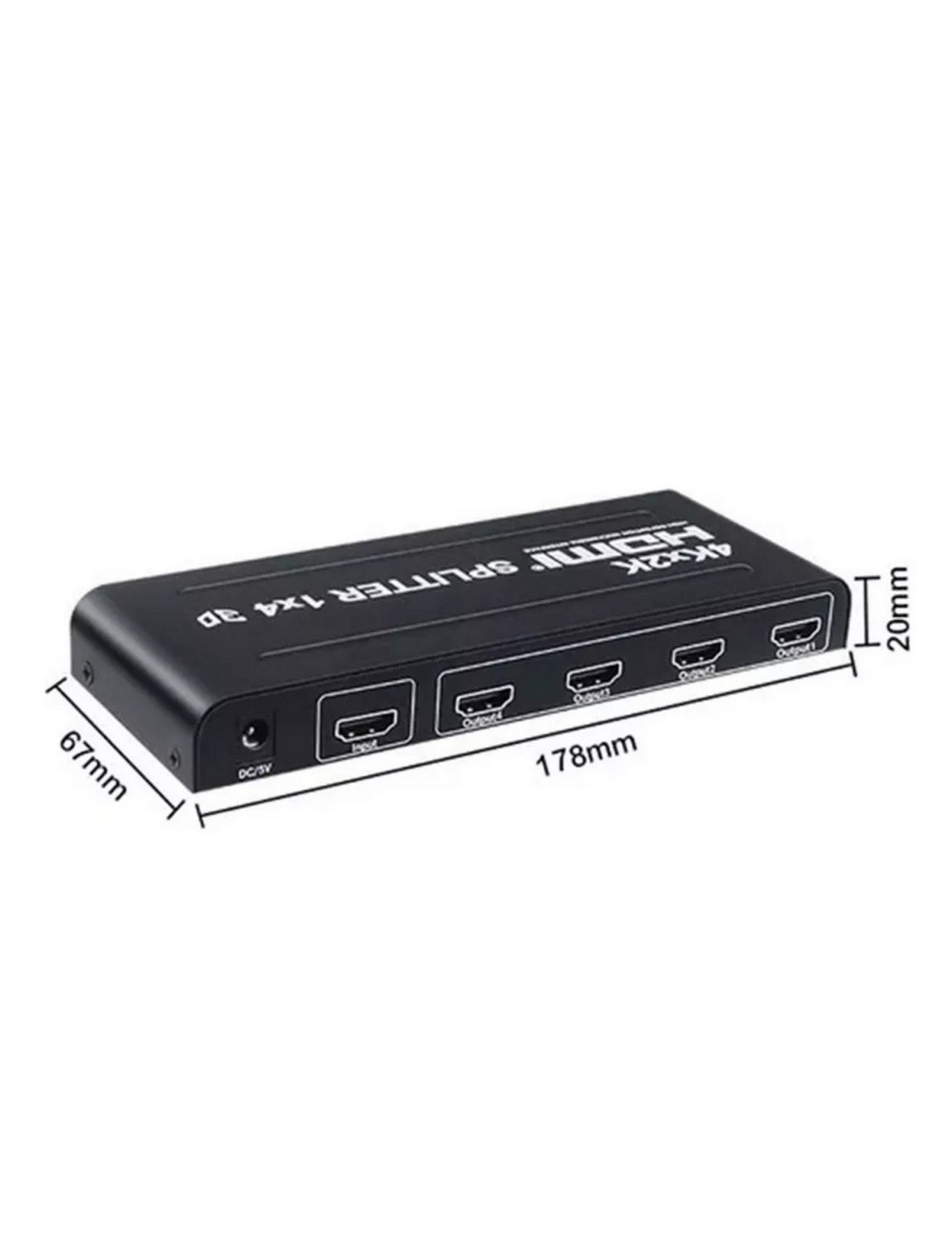 Splitter Hdmi 1x4 4k Uhd 2k Full Hd 3d C/ Fuente 4 Pantallas