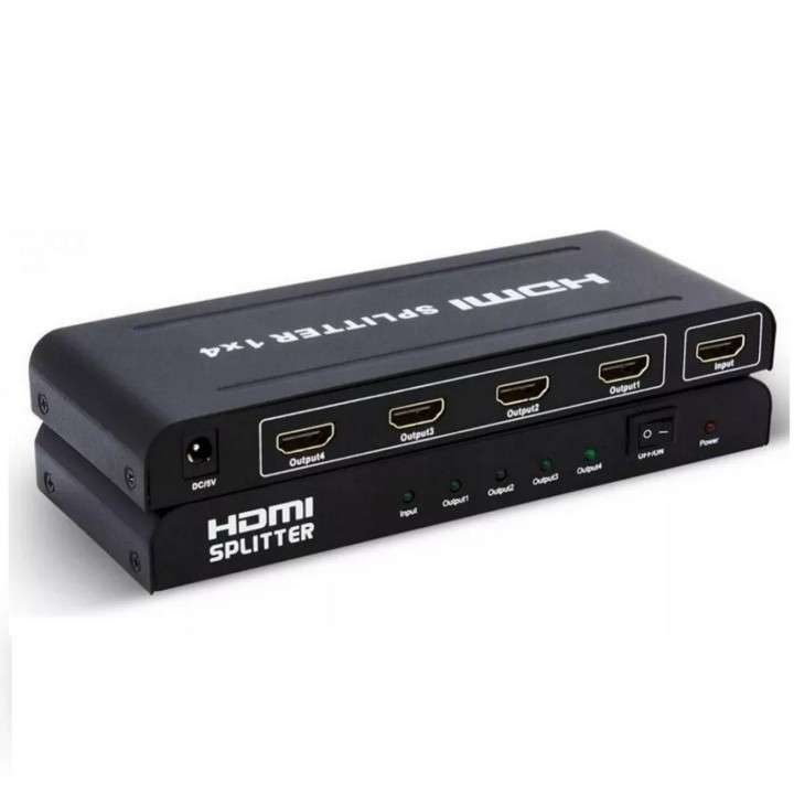 Splitter Hdmi 1x4 4k Uhd 2k Full Hd 3d C/ Fuente 4 Pantallas