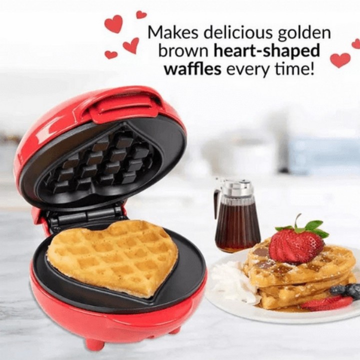 Waflera Mini Personal Guaflera Corazon Antiadherente 350 W