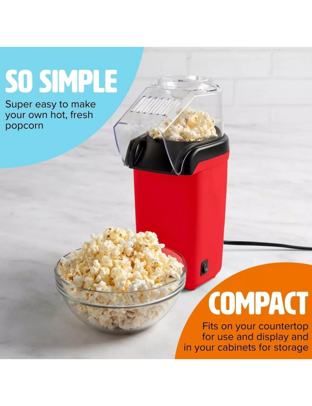 Crispetera Electrica Maquina Palomitas Aire Caliente Maiz