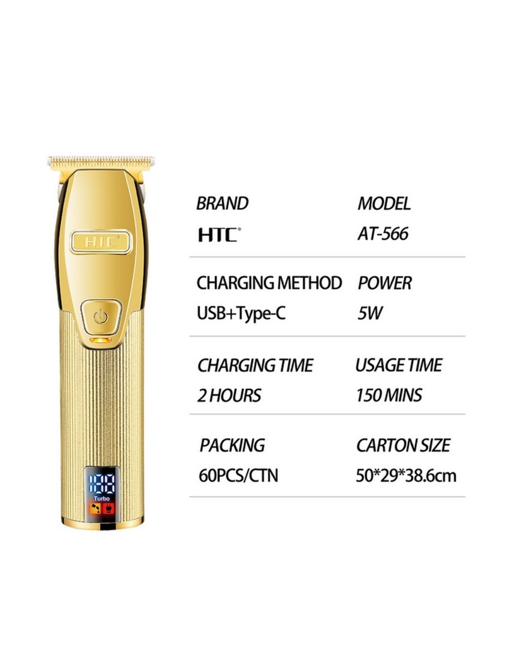 Maquina Peluqueria Cortadora De Pelo Htc At-566 Recargable