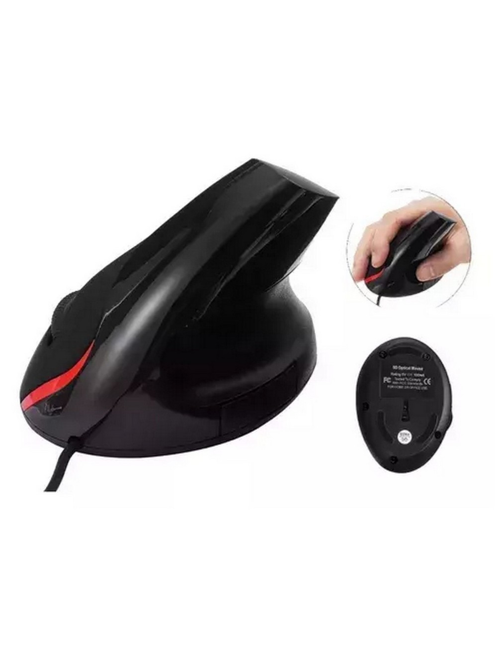 Mouse Vertical Ergonómico Oficina Usb 5 Botones Optico Cable