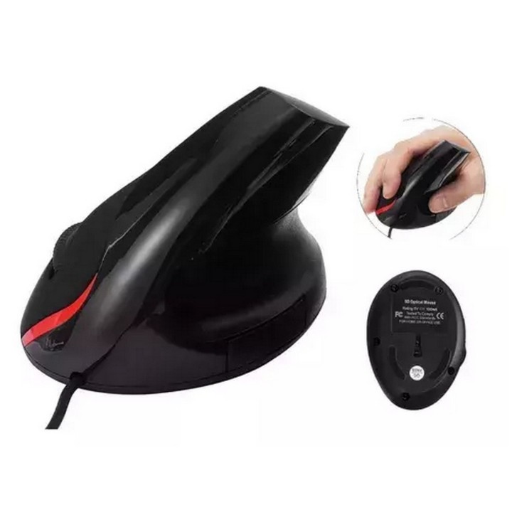 Mouse Vertical Ergonómico Oficina Usb 5 Botones Optico Cable