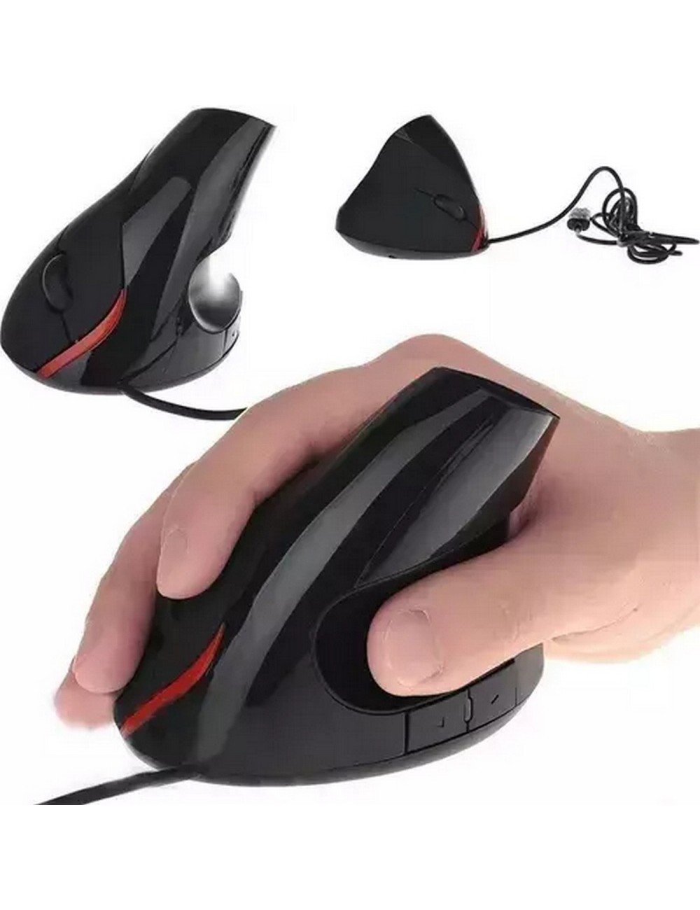 Mouse Vertical Ergonómico Oficina Usb 5 Botones Optico Cable