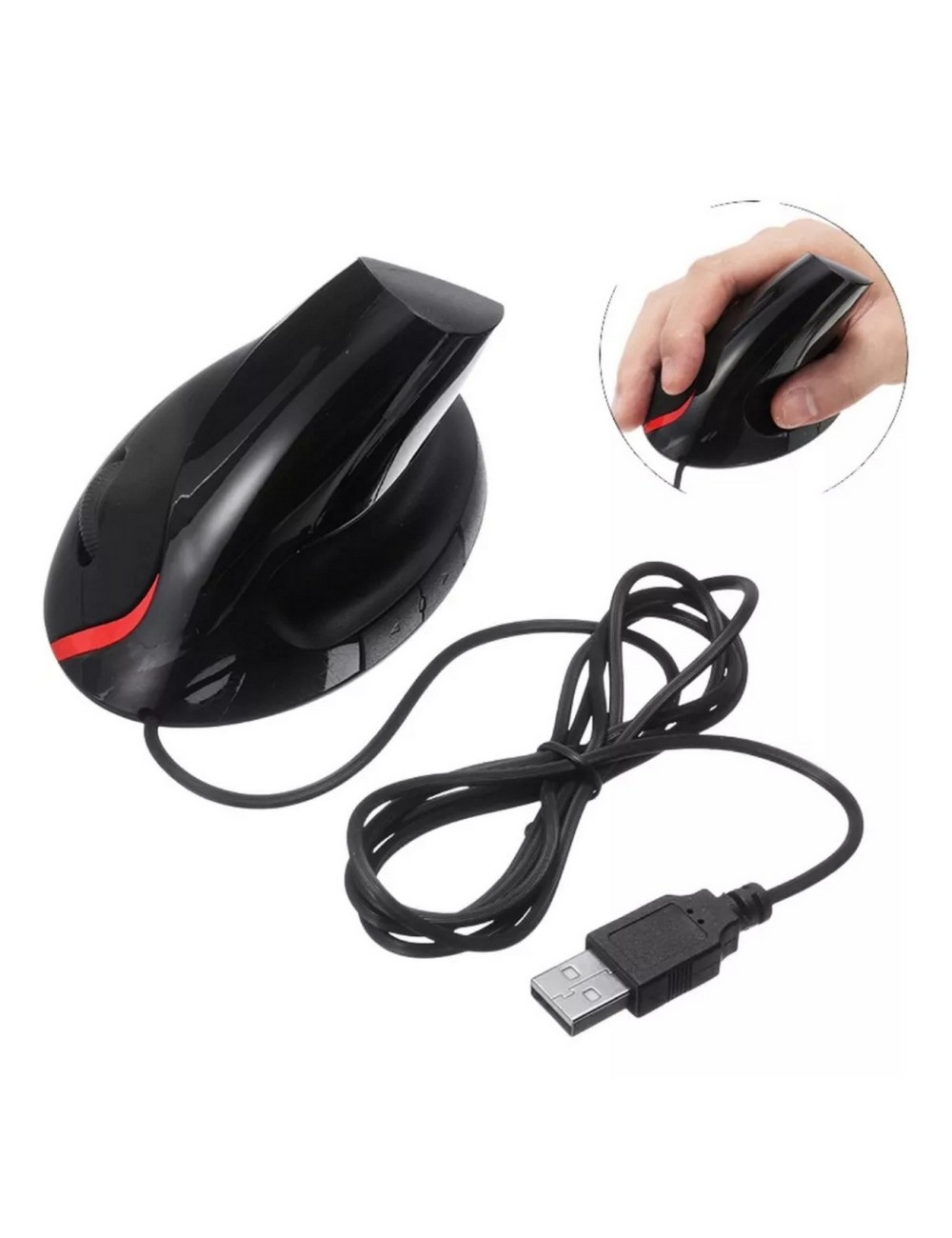 Mouse Vertical Ergonómico Oficina Usb 5 Botones Optico Cable