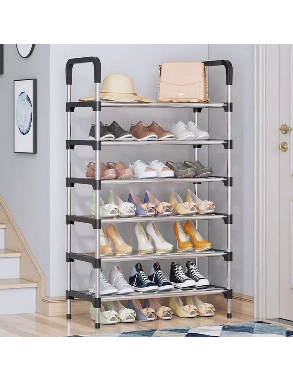 Organizador Zapatero Metálico 6 Niveles Calzado 18 Pares
