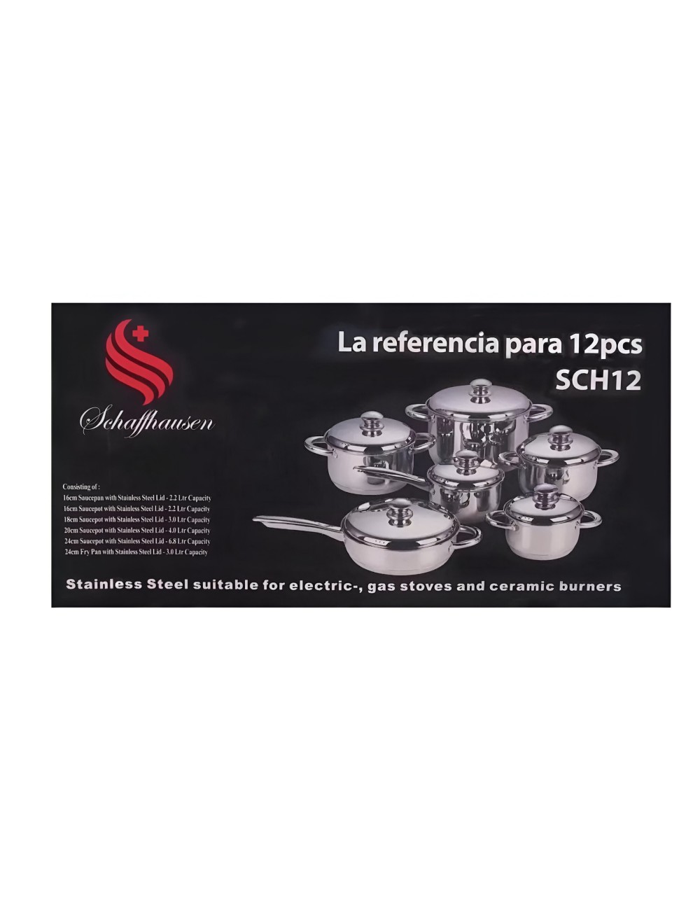 Ollas Acero Quirurgico Schaffhausen 12 Piezas Acero