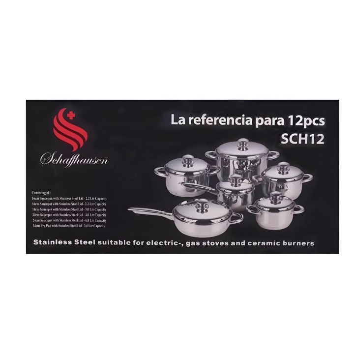 Ollas Acero Quirurgico Schaffhausen 12 Piezas Acero