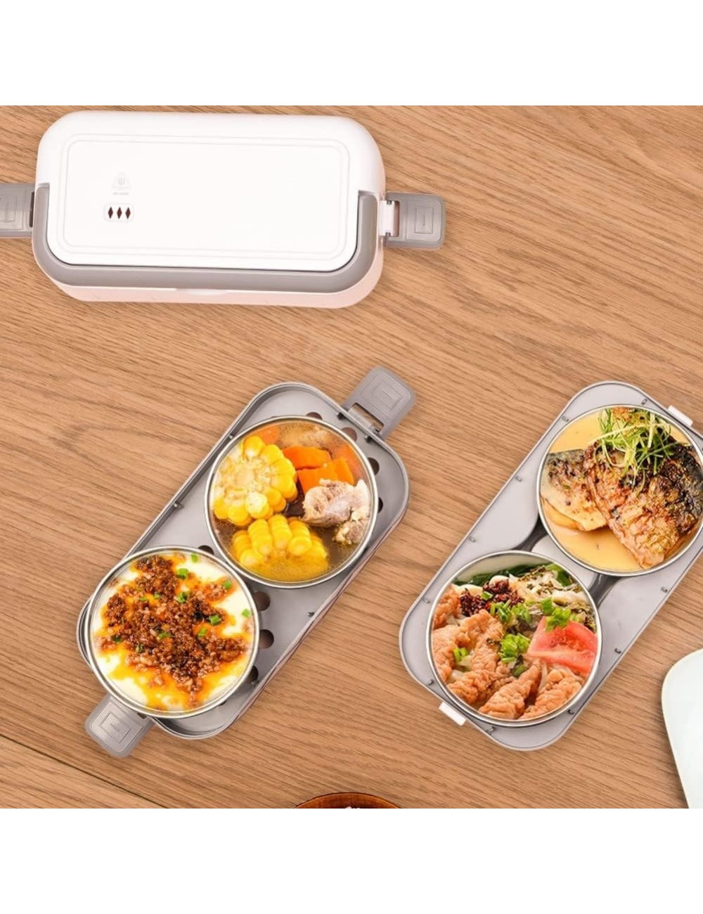 Lonchera Calentador Fiambrera Portacomida Eléctrica Apilable