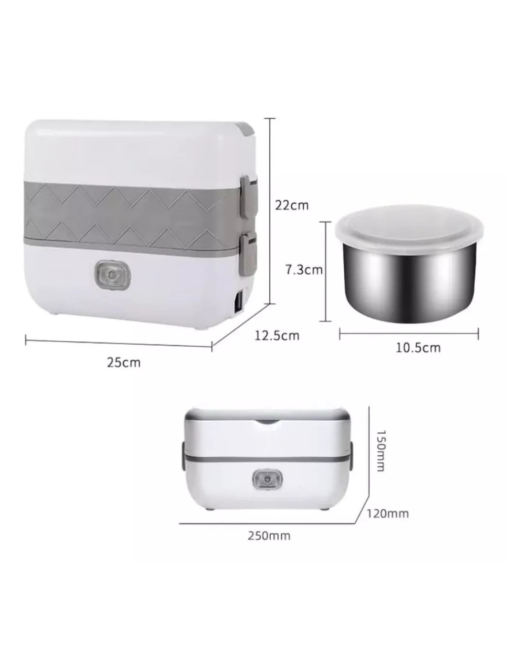 Lonchera Calentador Fiambrera Portacomida Eléctrica Apilable
